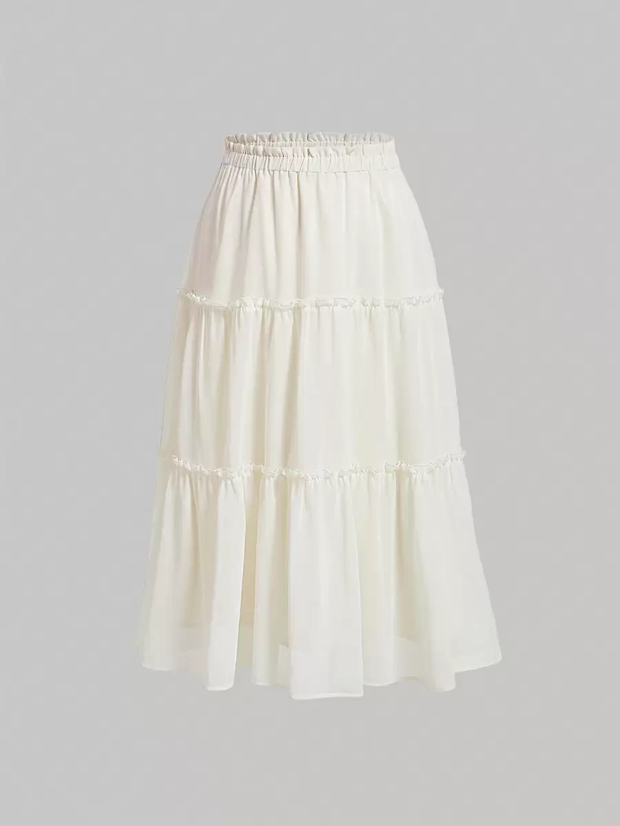 SHEIN MOD Plus Frill Trim Ruffle Hem Skirt