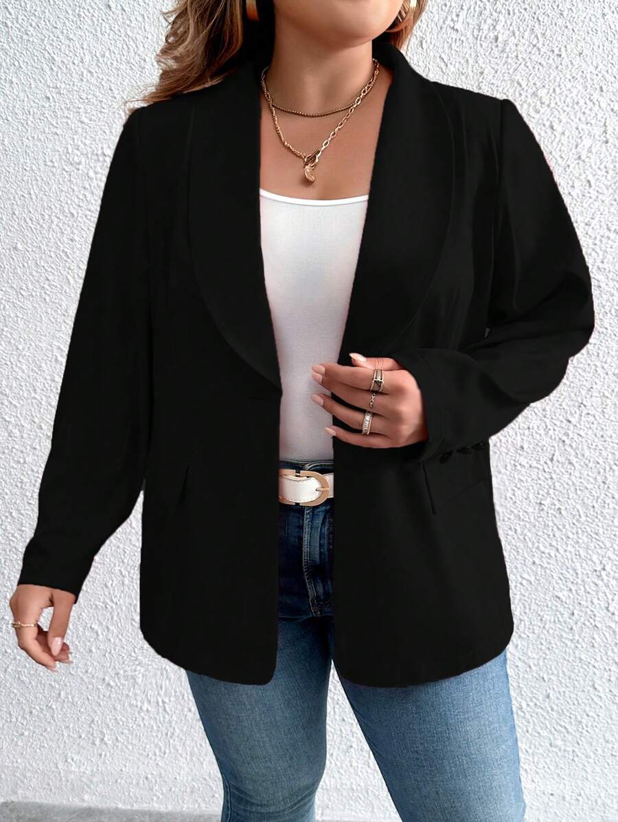 Calvaya Hơn Khăn quàng Chất rắn Áo vest - màu đen - Xem 1