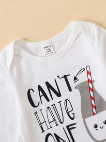 女嬰2入組標語和卡通圖案連身背心 - 白色 - 查看 8