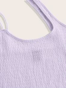 SHEIN ICON 素色不對稱領木耳邊上衣 - 紫丁香色 - 查看 4