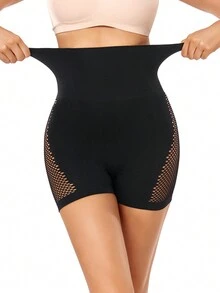 High Waist Tummy Control Butt Lifting Thigh Slimmer Shapewear Shorts - Black - View 6