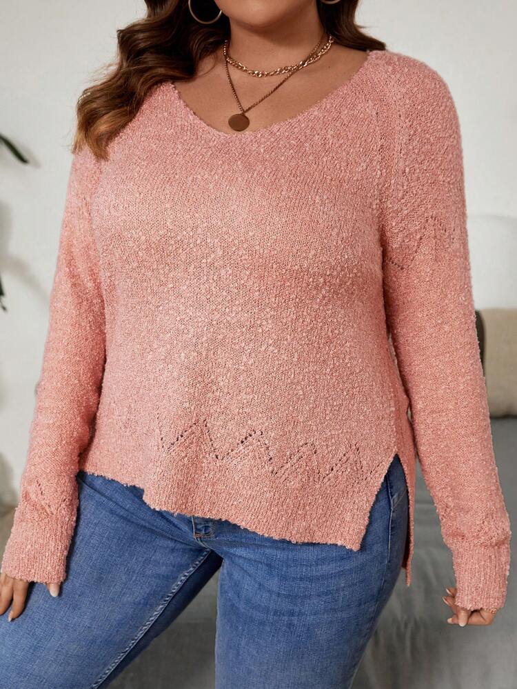 Plus Split Hem Sweater