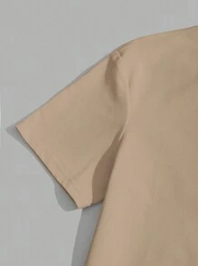 Manfinity RebelGame Men Slogan Graphic Drop Shoulder Tee - Khaki - View 6