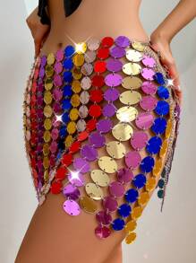 Zolique Sequin Decor Skirt - Multicolor - View 5