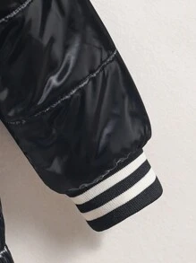 Young Boy Zip Up Hooded Padded Coat - Black - View 7