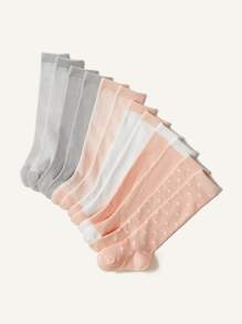 SHEIN Calcetines de tubo 6 hasta media pantorrilla en rosado gris - Multicolor - Ver 4