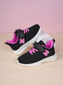 1 Pair Breathable Mesh Kids Sports Shoes, Black Popular Style For Girls - Black - View 2