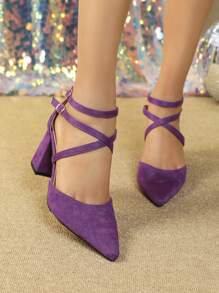 Women's High Heel Pumps - Purple - View 4