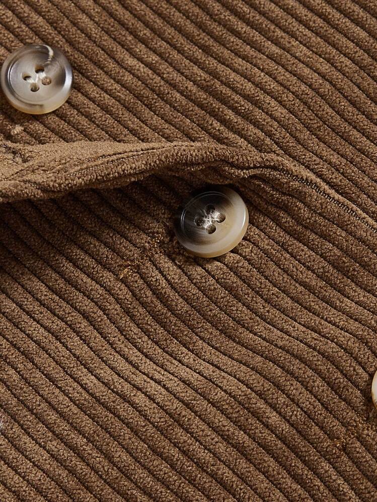 SHEIN EZwear Brown Woven Suit Vest Jacket In Fall/Winter - Brown - View 3