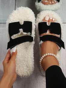 時尚&居家舒適女性家居拖鞋 - 黑色 - 查看 1