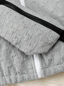 男嬰拉鍊連帽外套和包 - 灰色 - 查看 5