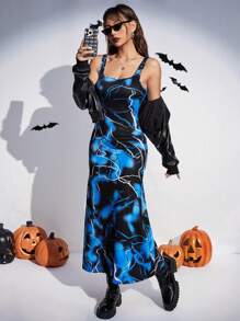 SHEIN Coolane In chớp Váy Dây - Nhiều màu - Xem 4