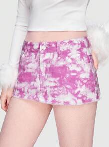 ROMWE Falda en mezclilla de tie dye