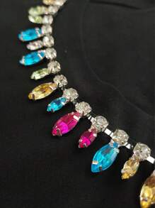 SHEIN Unity Rhinestone Chi tiết Áo thun - màu đen - Xem 7