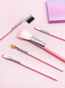 5pcs Makeup Brush Set For Women Makeup Use - Pink - View 5