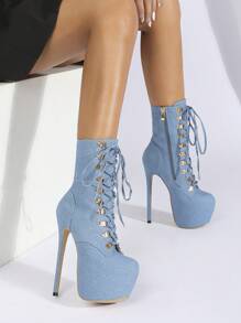 Ladies' Fashion Boots - Blue - View 1