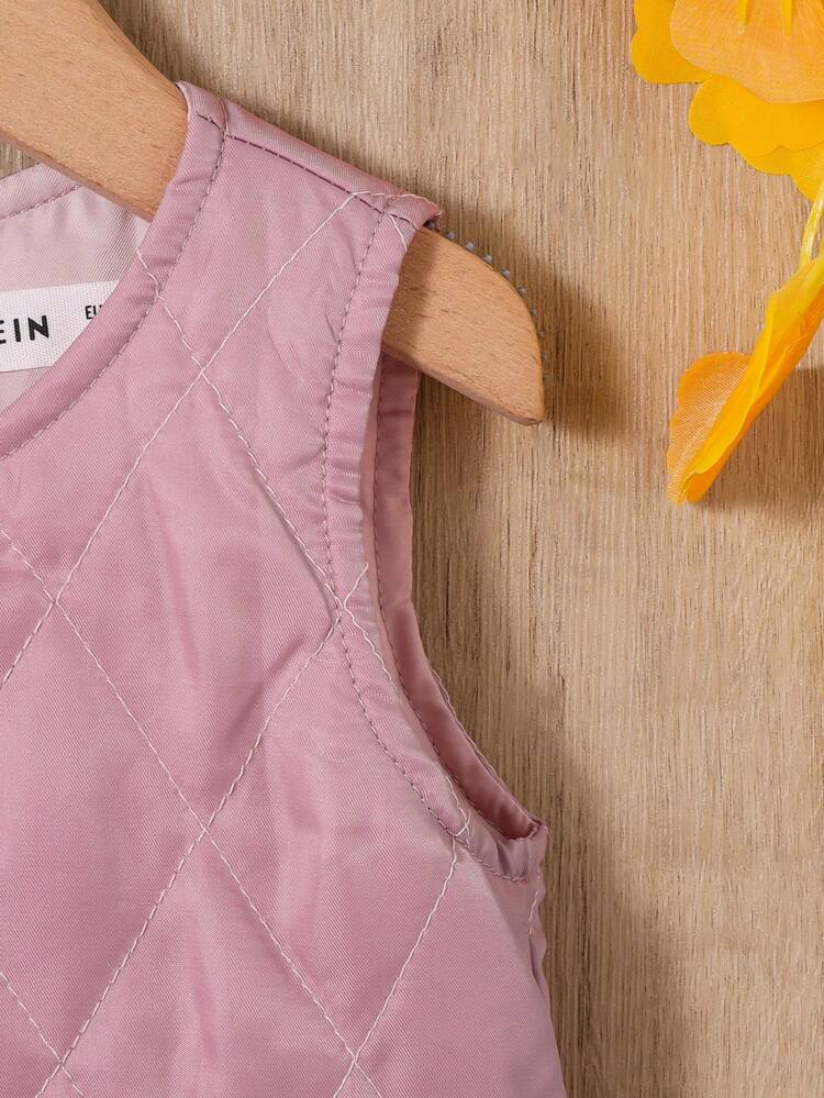 Baby Girl Contrast Peter Pan Collar Lantern Sleeve Jacket & Dress