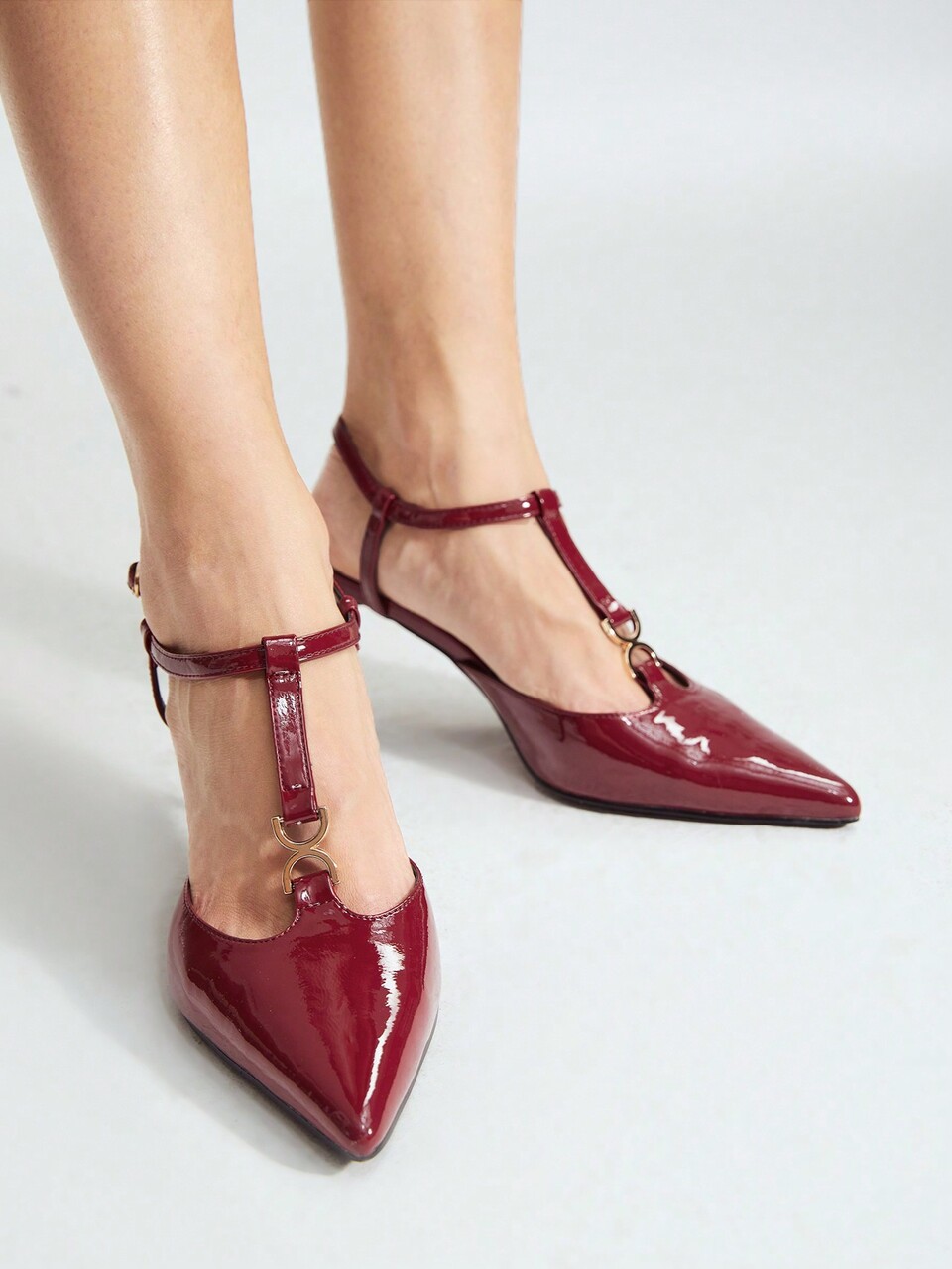 MOTF ANKLE STRAP STILETTO PUMPS
