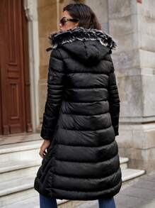 EURMUSE Zip Up Hooded Puffer Coat