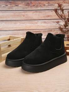 Short Snow Boots In Multiple Colors, Thick And Warm, Slip-resistant - Black - View 4