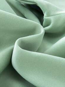 SHEIN 女大童毛茸邊袋鼠口袋連帽衫和運動褲 - 綠色 - 查看 5