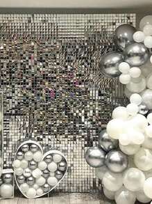 1入組派對背景金屬箔流蘇金屬絲窗簾成人兒童生日派對婚禮裝飾嬰兒淋浴用品