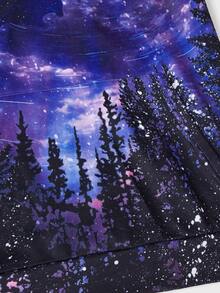 GENTILAND Men Galaxy Print Hooded Sweatshirt - Multicolor - View 4