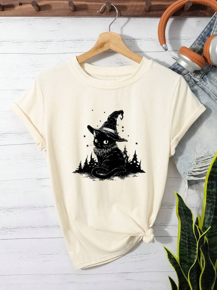 INAWLY Camiseta con gráfico de dibujos animados - Albaricoque - Añade 1