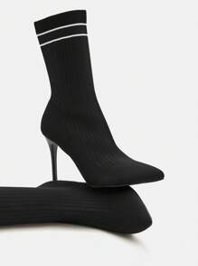 SheIn SXY 黑色高跟鞋舒服的踝靴 - 黑色 - 查看 9