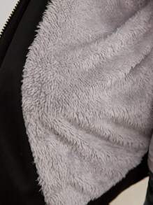 SHEIN Maternity Antler Print Zip Up Bomber Jacket - Black - View 3