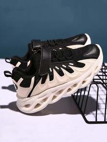 孩子們的時尚透氣休閒運動鞋 - 黑色 - 查看 5