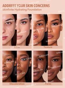 SHEGLAM Skinfinite 保濕粉底液樣品-Nutmeg 無瑕露水粉底液保濕遮瑕隱形毛孔遮瑕膏無毛孔不油膩輕盈自然柔軟液體粉底液 品牌 美容 化妝 化妝品 適合女性與女孩 完美搭配夏季春季 Y2K 時尚 流行 生日 母親節禮物 假期 派對準備就緒 最佳顏色 - Nutmeg - 查看 3