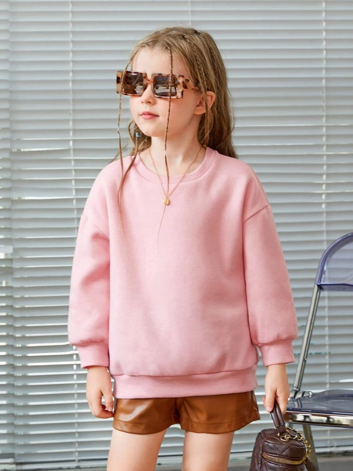 SHEIN Young Girl Butterfly Print Drop Shoulder Sweatshirt | SHEIN