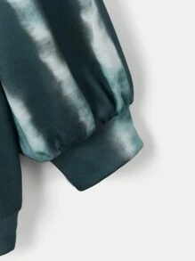 SHEIN EZwear Plus Tie Dye Slogan Graphic Drop Shoulder Sweatshirt - Multicolor - View 3