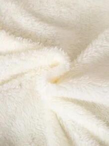 SHEIN 男嬰拉鏈開襟加絨內裏連帽外套附包 - 灰色 - 查看 7