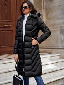 EURMUSE Zip Up Hooded Puffer Coat
