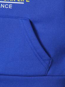 SHEIN Áo hoodie & quần thể thao có túi giữ nhiệt dành cho trẻ em có hình chữ Kangaroo - Nhiều màu - Xem 4