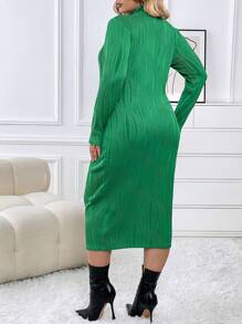 SHEIN Maternity Plus Choker Neck Textured Bodycon Dress