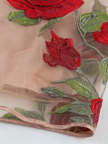 Falda con estampado floral con malla - Multicolor - Ver 4