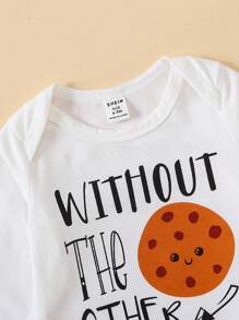 女嬰2入組標語和卡通圖案連身背心 - 白色 - 查看 7