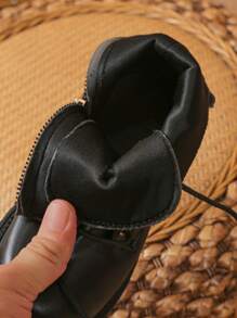1pair Fashionable Basic All-Match Comfortable Kids' Boots For Autumn And Winter, Black Color, For Girls - Black - View 3