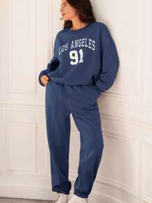 SHEIN Frenchy 斜口袋衛褲 - 藏蓝色 - 查看 1