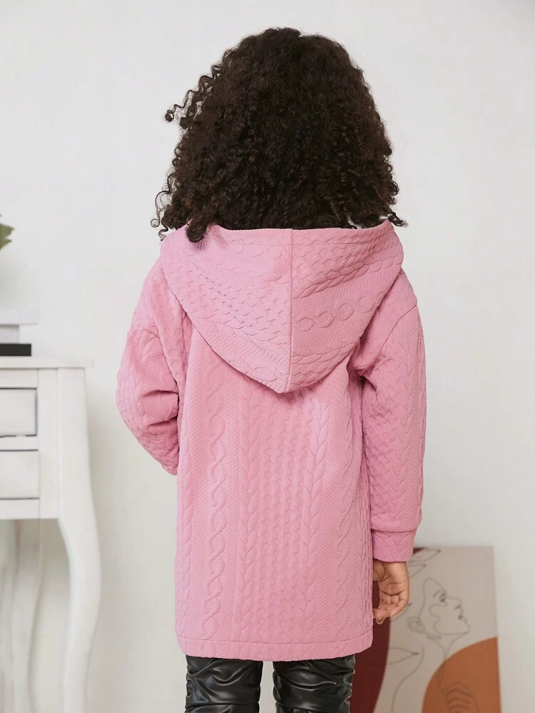 Young Girl Dual Pocket Drop Shoulder Teddy Lined Coat