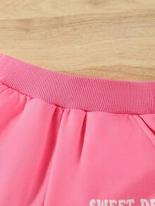 SHEIN 女小童字母圖案漸層連帽衫和運動褲 - 彩色 - 查看 6