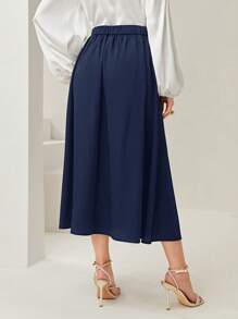 Modelyn 素色百褶半身裙 - 藏蓝色 - 查看 2