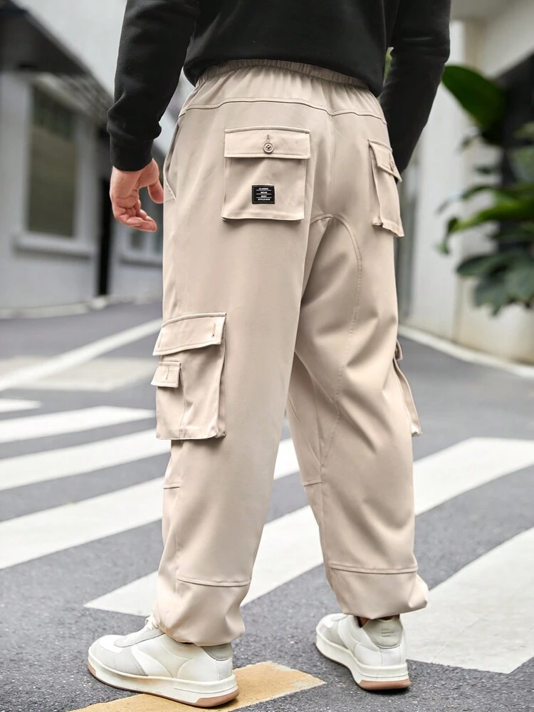 Men Flap Pocket Side Cargo Pants