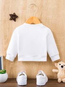 SHEIN Baby Boy Figure & Letter Graphic Pullover - White - View 2