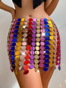 Zolique Sequin Decor Skirt - Multicolor - View 4