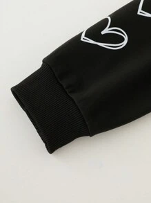 Tween Boy Spider Web Print Zip Up Sweatshirt - Black - View 6