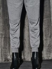 GENTILAND Men Drawstring Waist Sweatpants - Dark Grey - View 5